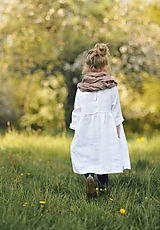 Detské oblečenie - Lněné šatičky bílé - 15360278_