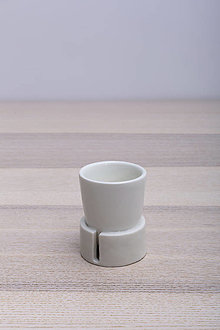 Nádoby - Porcelánová šálka na espresso (Biela) - 15360027_
