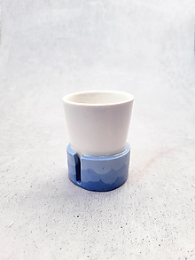 Nádoby - Porcelánová šálka na espresso (Modrá) - 15360262_