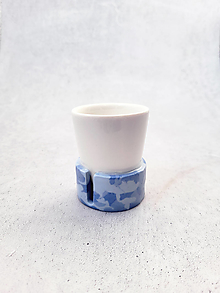 Nádoby - Porcelánová šálka na espresso (Modrá) - 15360339_