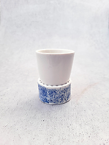 Nádoby - Porcelánová šálka na espresso (Modrá) - 15360504_