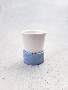Nádoby - Porcelánová šálka na espresso (Modrá) - 15360514_