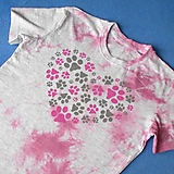 Detské oblečenie - Šedo-růžové dětské tričko se stopami (10 let) 13618239 - 15359565_
