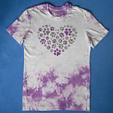 Detské oblečenie - Šedo-fialové dětské tričko se stopami (12 let) 13614332 - 15359598_