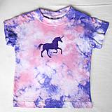 Detské oblečenie - Růžovo-fialové dětské tričko s jednorožcem (4 roky) 13848440 - 15359645_