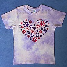 Detské oblečenie - Bílo-růžovo-fialové dětské tričko se stopami (5-6 let) 13408944 - 15358574_