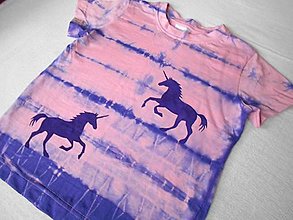 Detské oblečenie - Růžovo-fialové dětské tričko s jednorožci (4 roky) 13836972 - 15359629_