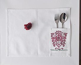 Úžitkový textil - Maľované prestieranie s vreckom na príbor 39x29 cm - 15362582_
