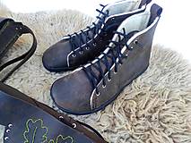 Ponožky, pančuchy, obuv - Barefoot handmade kožené topánočky zateplené - 15362100_