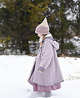 Detské oblečenie - Dívčí oboustranný kabát šedofialový - 15364420_