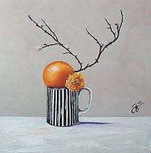 Obrazy - Obraz "Pomaranč" - olejomaľba, 30x30 cm - 15364151_