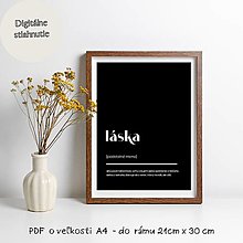 Dekorácie - PDF plagát A4 LASKA Č/B definícia na stiahnutie - 15363168_