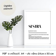Dekorácie - PDF plagát A4 SESTRA definícia na stiahnutie - 15363347_