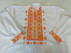 Pánske oblečenie - Pánska košeľa Izidor (Oranžová) - 15363472_