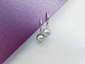 Náušnice - Náušnice perly sivé - 15365975_