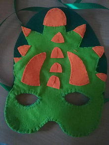 Detské doplnky - Karnevalová maska z filcu (brontosaurus) - 15364719_