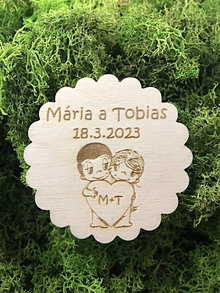 Darčeky pre svadobčanov - Svadobná magnetka zalúbený - 15367043_