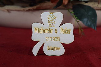 Darčeky pre svadobčanov - Svadobná  drevená magnetka gravírovaná 0014 - 15365005_