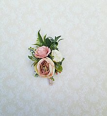 Svadobné pierka - pierko pre ženícha pastelová ružová - 15367809_