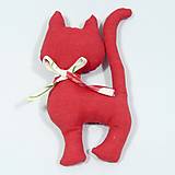 Maky s červenou - dekoračná mačka veľká 24x14 (červená)