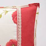 Úžitkový textil - Maky s červenou 3 - dekoračná obliečka na vankúš 40x40 - 15369206_