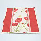 Úžitkový textil - Maky s červenou 3 - dekoračná obliečka na vankúš 40x40 - 15369209_