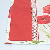 Úžitkový textil - Maky s červenou 3 - dekoračná obliečka na vankúš 40x40 - 15369210_