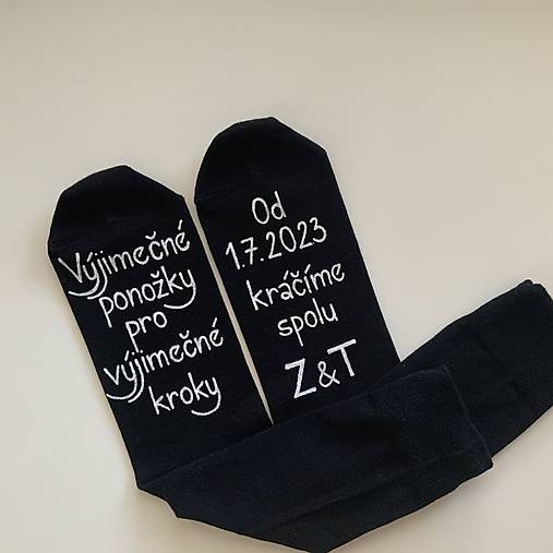 Maľované ponožky pre ženícha (s nápisom v češtine)