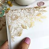 polopriehľadná papierová obálka Zlaté kvety