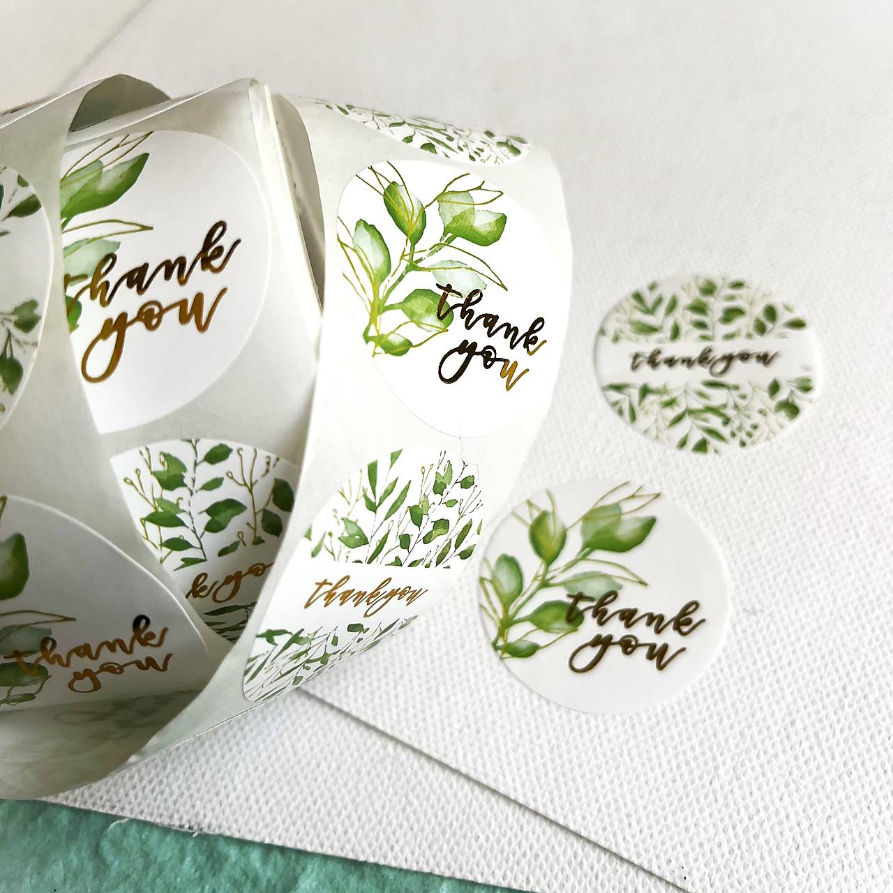 ozdobné papierové nálepky Greenery so zlatom
