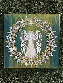 Obrazy - Anjelská ochranná mandala - 15372035_