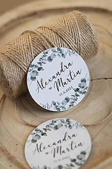 Darčeky pre svadobčanov - Svadobné magnetky - Eukalyptus - 15373133_