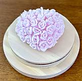 Darčeky pre svadobčanov - Svadobná sviečka - srdce s ružičkami (Svetlo ružová) - 15370793_