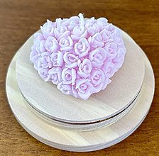 Darčeky pre svadobčanov - Svadobná sviečka - srdce s ružičkami - 15370793_