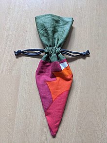 Úžitkový textil - Zero waste veľkonočné vrecúška (Mrkva - malá) - 15371854_