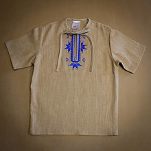 Detské oblečenie - Chlapčenská ľanová vyšívaná folklórna košeľa – vzor Detva - 15372022_