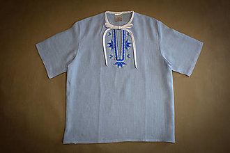 Detské oblečenie - Chlapčenská ľanová vyšívaná folklórna košeľa – vzor Detva - 15372164_