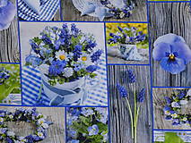 Textil - Látka Modrá jar - 15375830_
