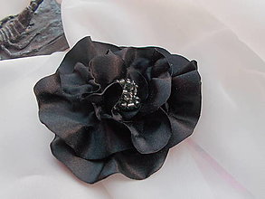 Brošne - spona & brošňa (kvetinka v čiernom) - 15374571_