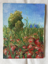 Kresby - Obrázok  Jabĺčka v tráve - 15374707_