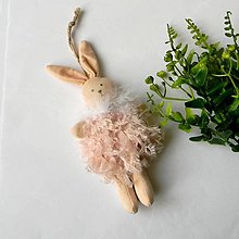 Polotovary - Ružový veľkonočný zajačik-18cm - 15373631_