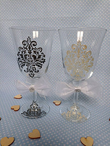 Nádoby - Royal elegance svadobné poháre - 15377705_