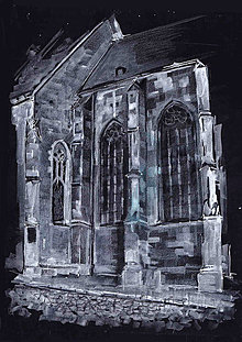 Obrazy - Nočná katedrála - 15379666_