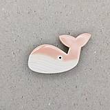 Brošne - keramická brošňa (veľryba ružová 2) - 15377972_