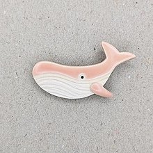 Brošne - keramická brošňa (veľryba ružová 1) - 15377968_