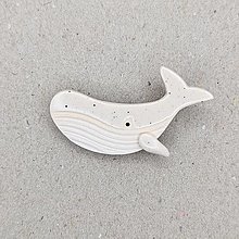 Brošne - keramická brošňa (veľryba bodkovaná 1) - 15377974_