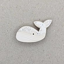 Brošne - keramická brošňa (veľryba bodkovaná 2) - 15377975_