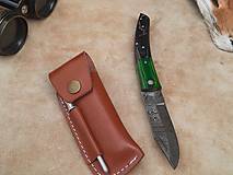 Príbory, varešky, pomôcky - Damaskový vreckový nôž 20 s púzdrom (Hnedá) - 15376862_
