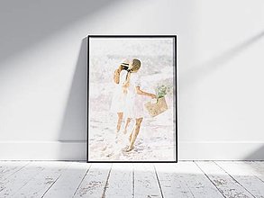 Kresby - Plagát| Maľba Dve dievčatá na pláži - 15379227_