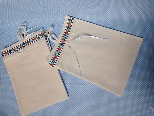 Úžitkový textil - Plátené vrecko Folk závesné SET 2 - 15381370_